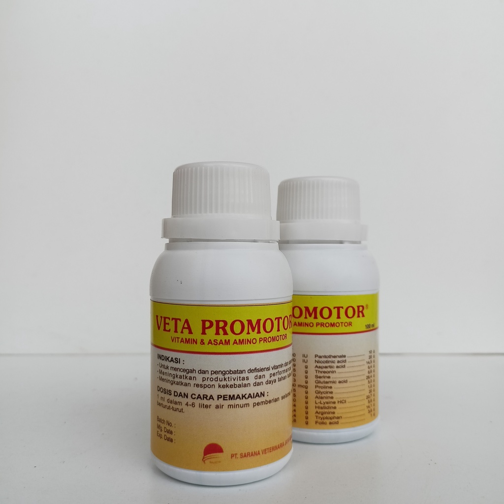 Veta Promotor 100 ml - Multivitamin &amp; Asam Amino Oral Lengkap - Mirip Introvit Oral - Asam Amino Larut Air untuk Ternak - Memacu Metabolisme dan pertumbuhan ternak Sapi Kambing Domba Cempe Pedet