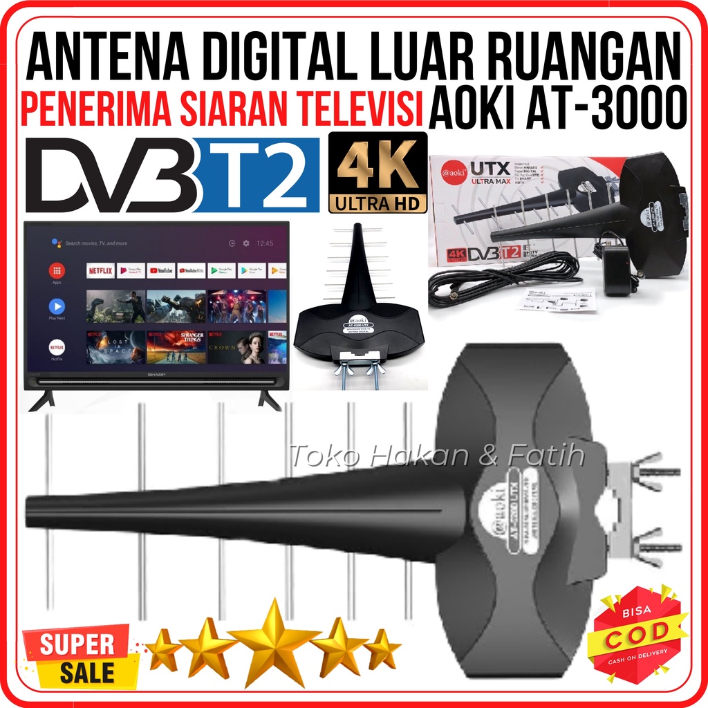 ANTENA DIGITAL AOKI AT6200UTX OUTDOOR - Antena Digital Aoki AT-6100 / Antena Outdoor spaceship 4K HD