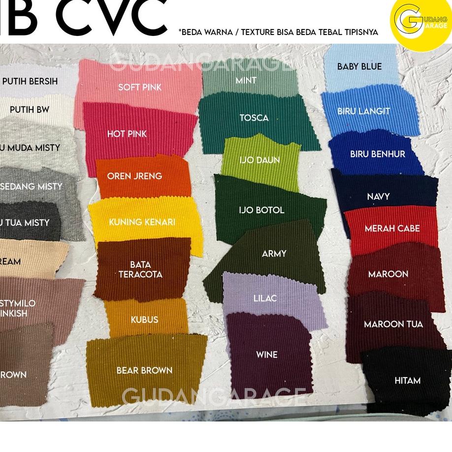 Murah Meriah RIB KNIT RAJUT METERAN CVC RESTOCK BANYAK WARNA