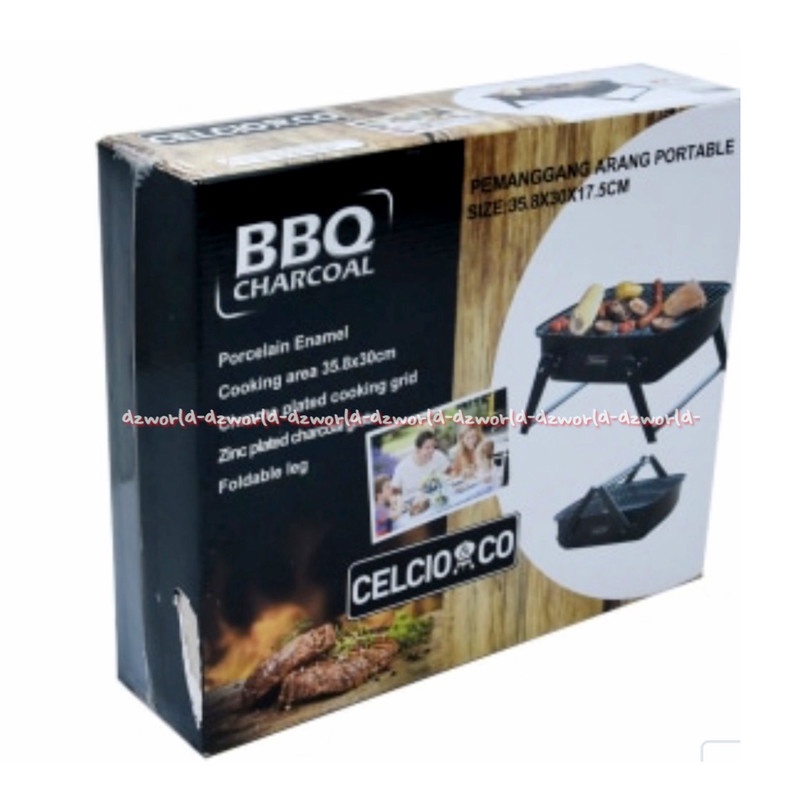 Celcio &amp; Co BBQ Charcoal Pemanggang Arang Portable Alat Barbeque Untuk Bakar Masakan Cocok Untuk Travelling Di Taman Celcio Co Cecio Bisa Ditenteng