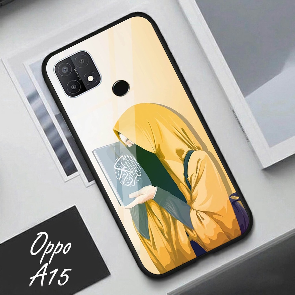 Softcase Glass Kaca OPPO A15 - Case Hp Pelindung Handphone OPPO A15 [A79].