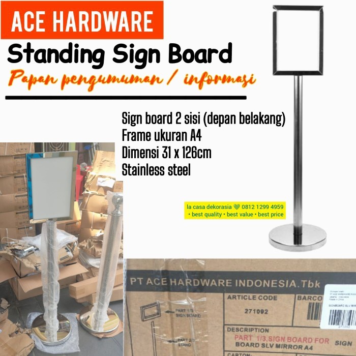 

STANDING SIGN BOARD SIGNAGE PAPAN INFORMASI KANTOR/RESTO A4