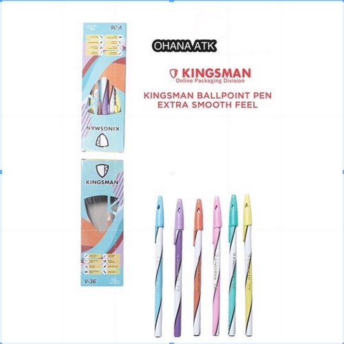 

(1pcs) Kingsman V-36 PULPEN ULIR PASTEL - ProMo 12 pcs Pulpen Bolpen Rainbow ulir - hitam