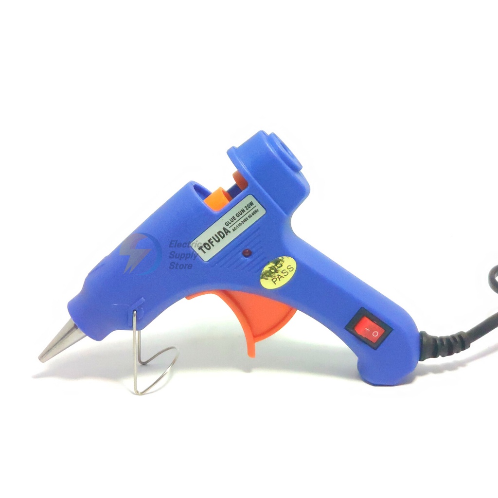 PAKET GLUE GUN / LEM TEMBAK 20W + SWITCH TOFUDA &amp; REFILL GLUE GUN STICK PANJANG 27 CM DIAMETER 7 MM