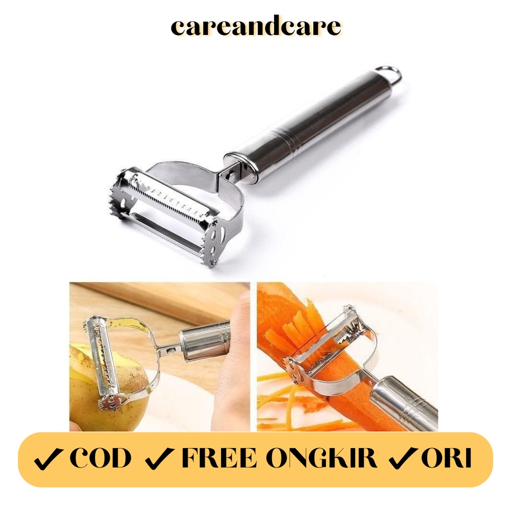 PISAU PENGUPAS KULIT BUAH DAN SAYUR 2 IN1 STAINLESS PEELER