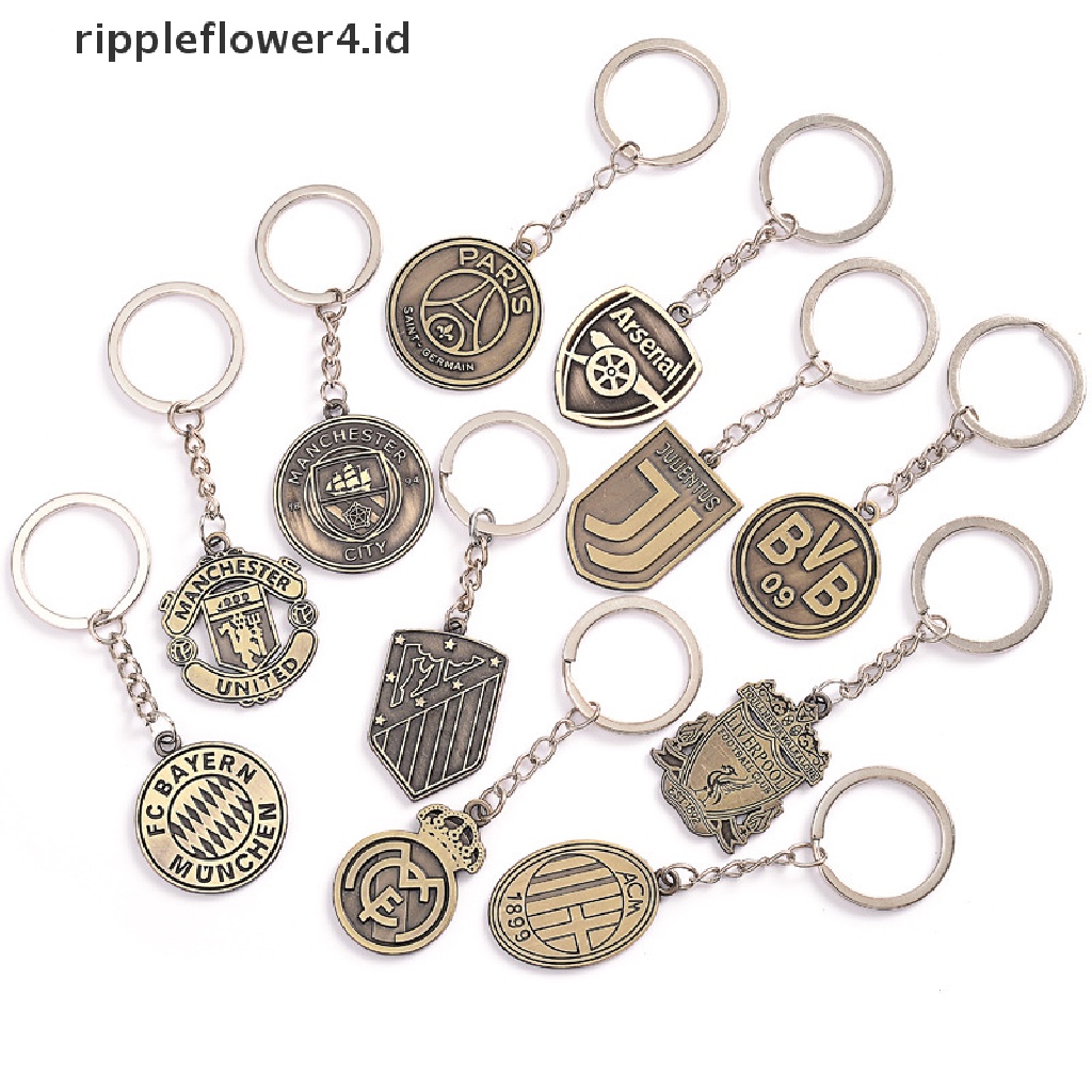 {rippleflower4.id} Gantungan Kunci Logo Tim Club Bola Gantungan Kunci Metal Keyholder Gantungan Kunci Mobil Untuk Eropa Countris Football Club Souvenir Untuk Fans Sepak Bola~