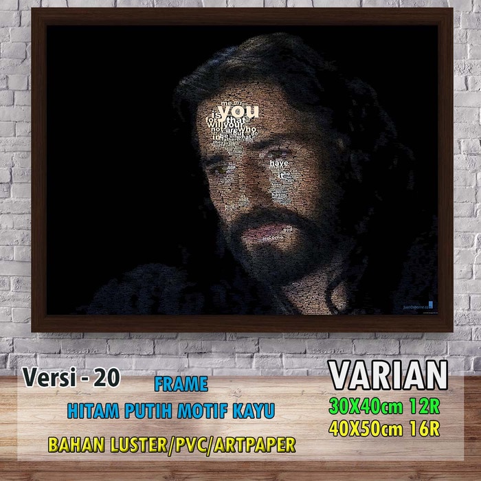 

Lukisan Kaligrafi - Gambar Poster Lukisan Yesus Typhoart Kaligrafi + Bingkai V20 - Xlxcdriyoni