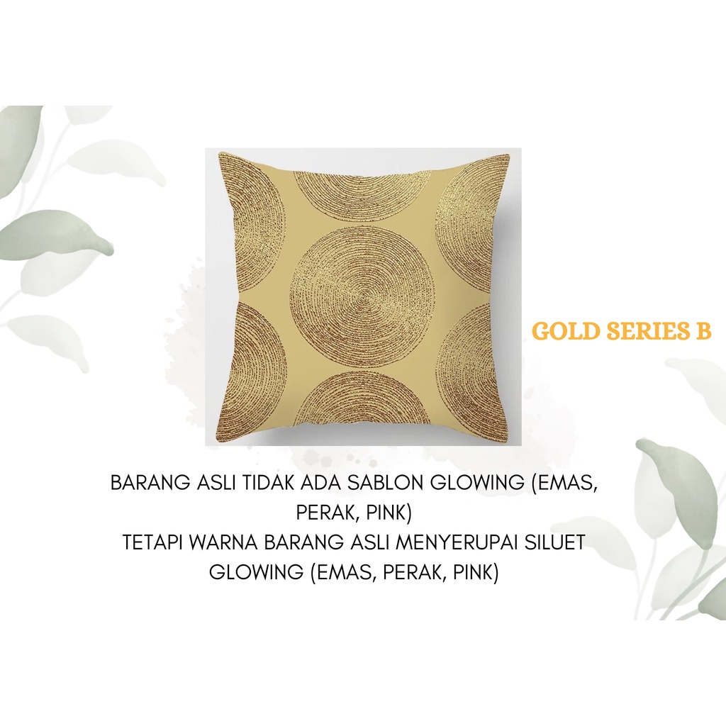 Golden Series Pillow Cushion Cover / Sarung Bantal Sofa Kursi Vintage / Dekorasi / Edisi Gold