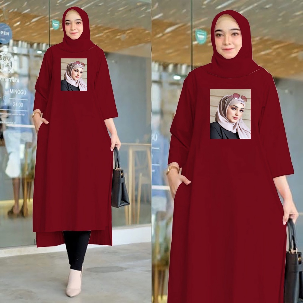 LONG TUNIK WANITA TUNIK BAJU WANITA LONG TUNIK ATASAN WANITA Gamis