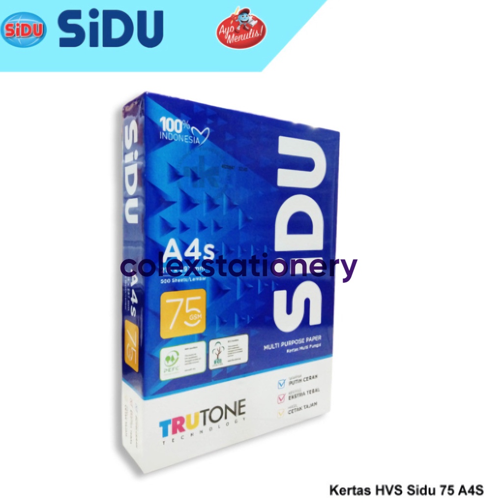 Jual Kertas Hvs Sidu A4s 75 Gram 1 Rim Shopee Indonesia