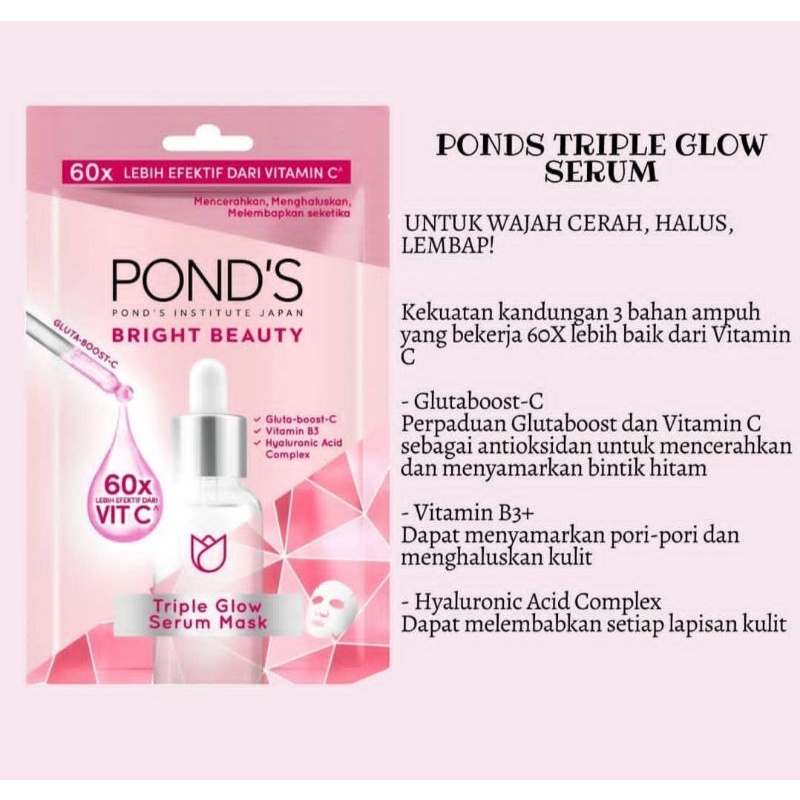 30ml PONDS BRIGHT MIRACLE ULTIMATE CLARITY SERUM TRIPLE GLOW SERUM MENCERAHKAN 30ML POND'S