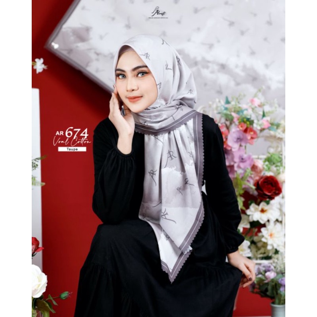 Hijab Ar Rafi Segi4 || Motif AR Terbaru || Kode AR 674