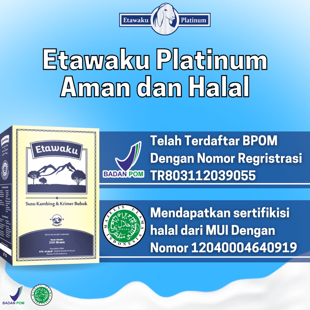 [PROMO] SUSU KAMBING ETAWAKU PLATINUM &amp; KRIMER NABATI BUBUK 200 gr / SUSU KUALITAS PREMIUM LOW SUGAR