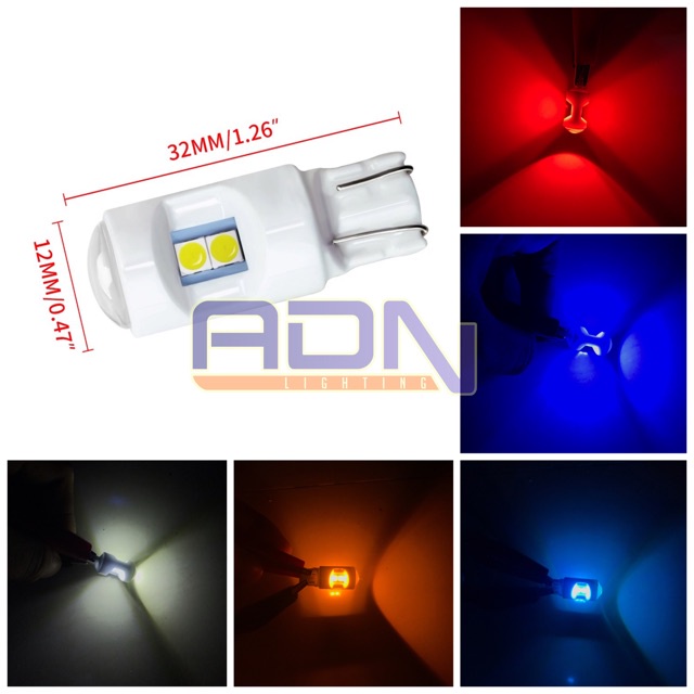 ADN.in lampu led T10 6 Titik Keramik Lampu Sein Senja Motor/Mobil