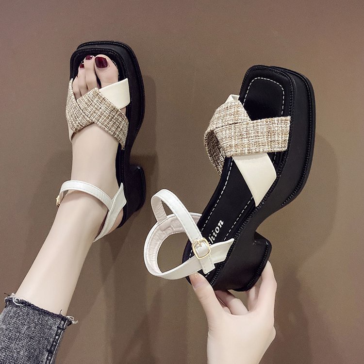 COD POS 1283 Sandal Wedges Tali Fashion Wanita Import