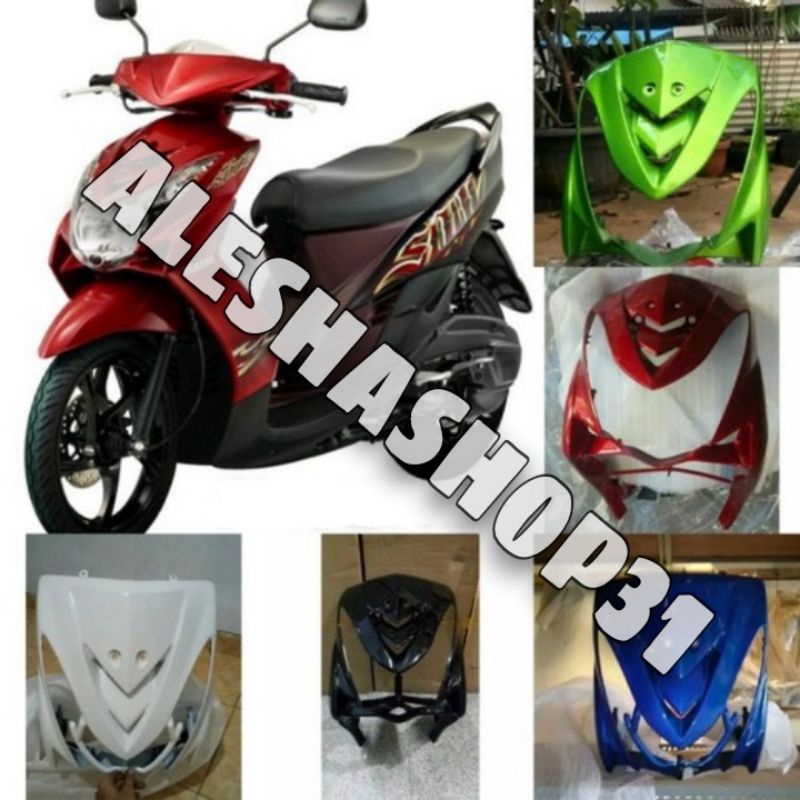 Panel dasi Yamaha Mio soul karbu merah hijau hitam body depan Mio soul karbu 2007-2011