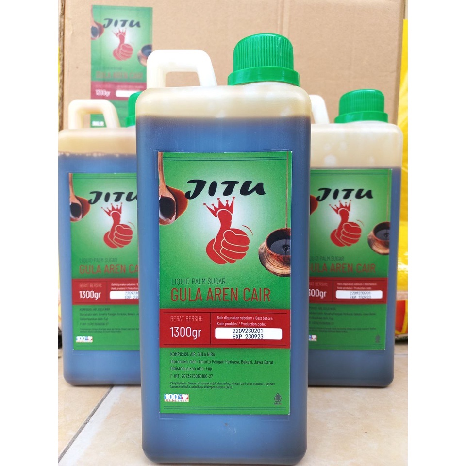 Gula Aren Cair JITU 1,3 Liter/ Gula Aren Asli/ Liquid Palm Sugar SUPER