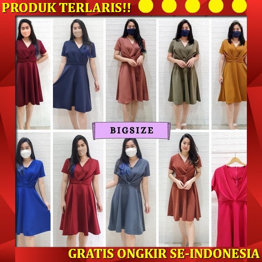 Baju Dress Wanita Remaja Trendy Kekinian Terbaru 2022 Gaun Midi Dress Beauties Pesta Casual Style Al