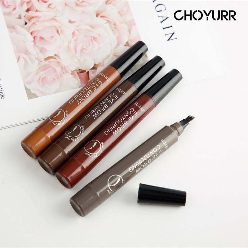 【COD】Pencil Alis Waterproof 4 Fork Tip Original Eyebrow Korea Pensil AlisCetar Pena Eyebrow Pen Sweat-proof Lasting Pensil Alis Tahan Air Tahan Lama-CH