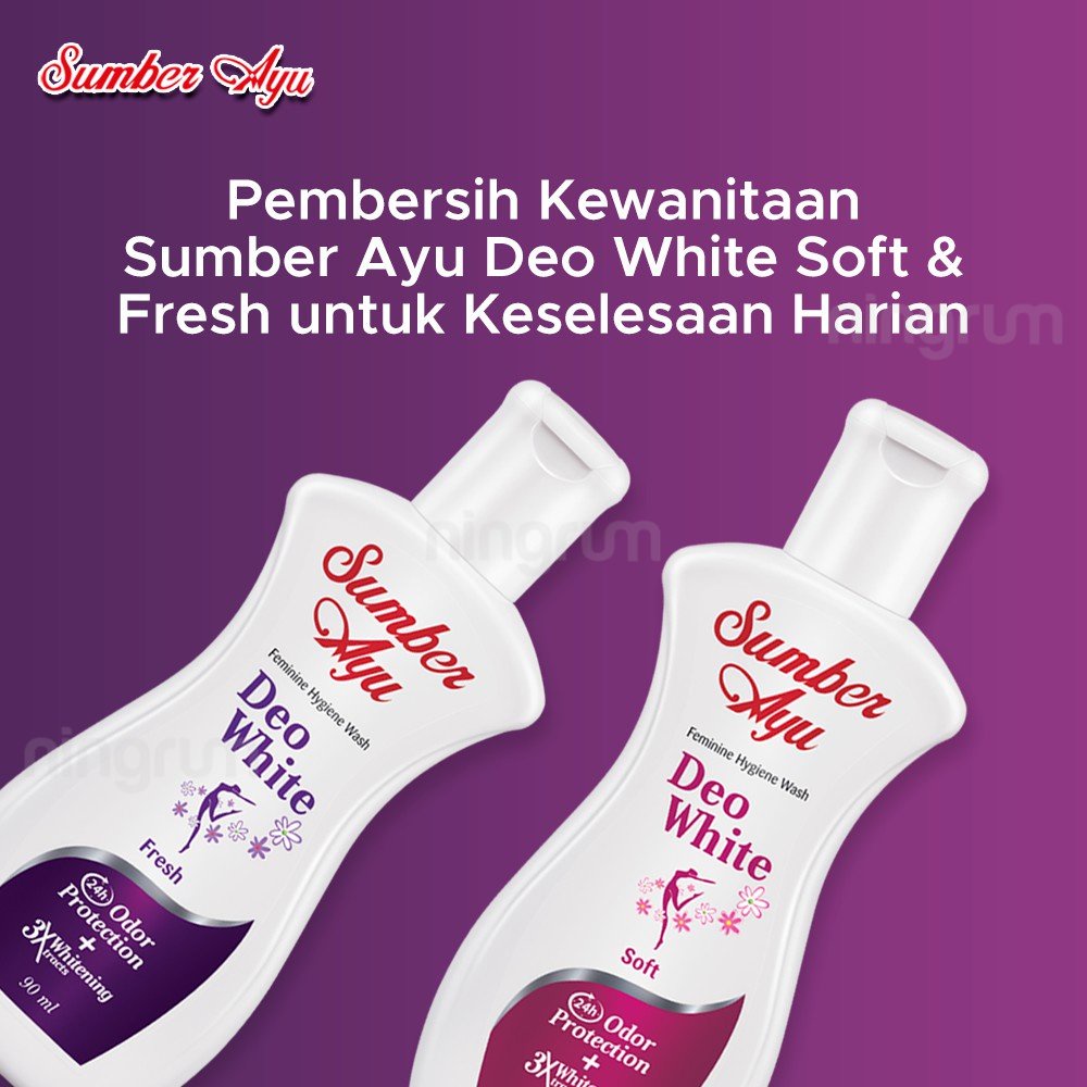 Ningrum - Sumber Ayu Feminine Wash Deo White Fresh &amp; Soft 50ml 90ml | Pembersih Kewanitaan 3X Whitening Extra Original BPOM - 7407