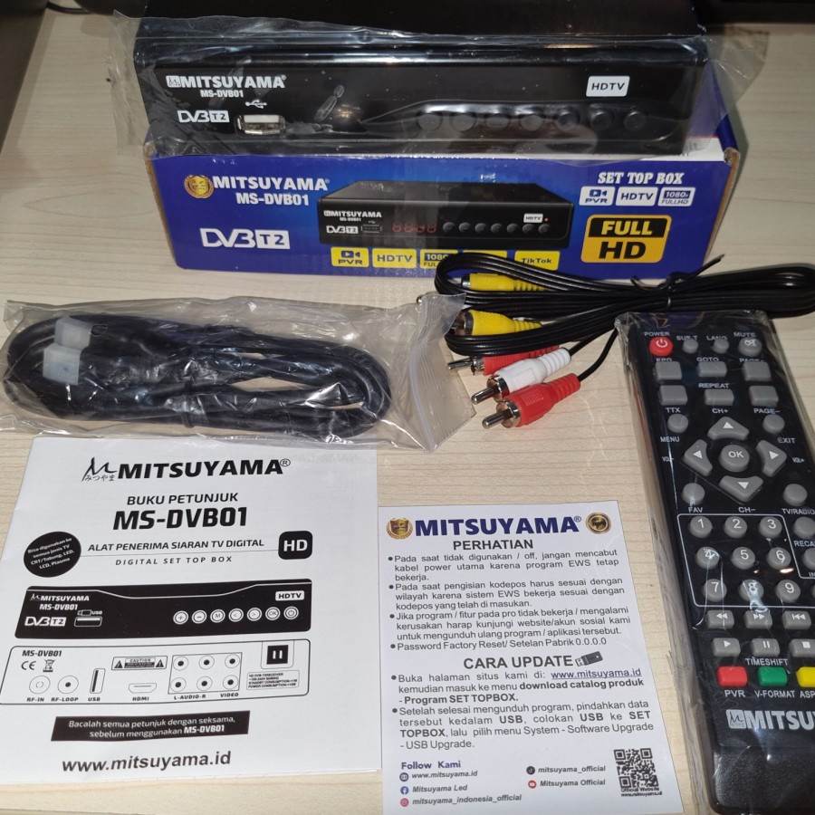 set top box tv digital Merk Mitsuyama DVB/T2 SNI MS-DVB01 bisa youtube