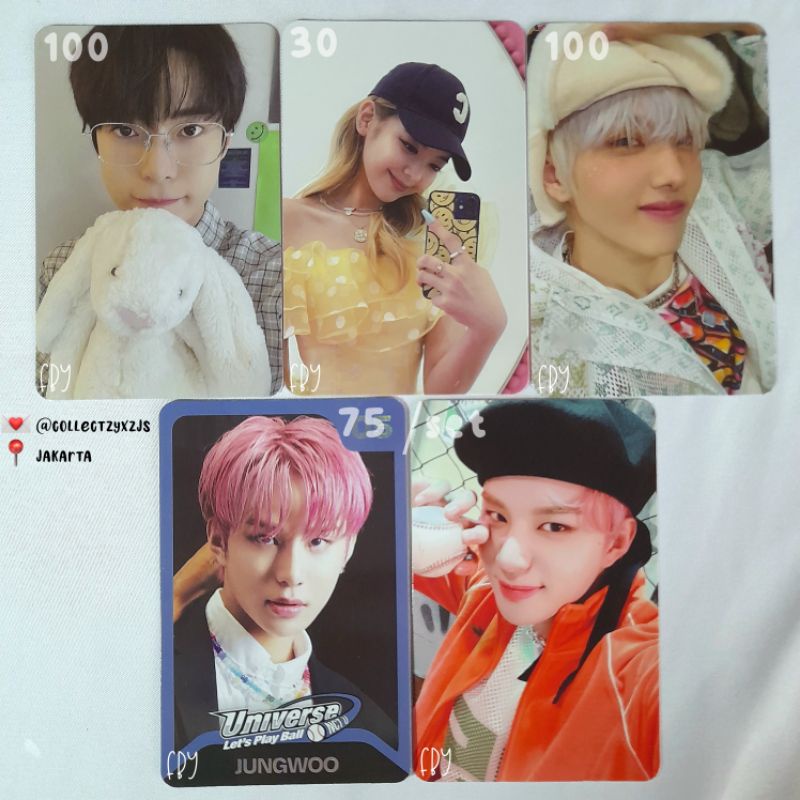 PHOTOCARD PC NCT 127 DOYOUNG BUNNY BONEKA PC JUNGWOO TRADING CARD UNIVERSE LET'S PLAY BALL PC NCT DR