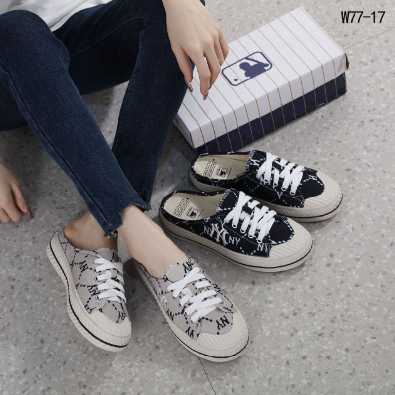 W77-17 SEPATU WANITA MLB NY SLIP ON SNEAKERS SHOES SEMIORI 1:1