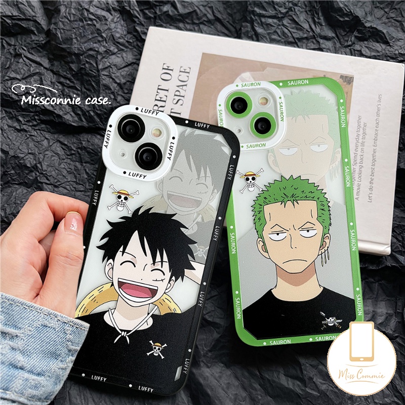 Casing Shockproof Kompatibel Untuk iPhone 7Plus 8Plus 11 14 13 12 Pro Max XR X XS Max 6 6s 8 7 Plus SE 2020 Kartun Anime One Piece Luffy Zoro Soft TPU Angel Eyes Cover