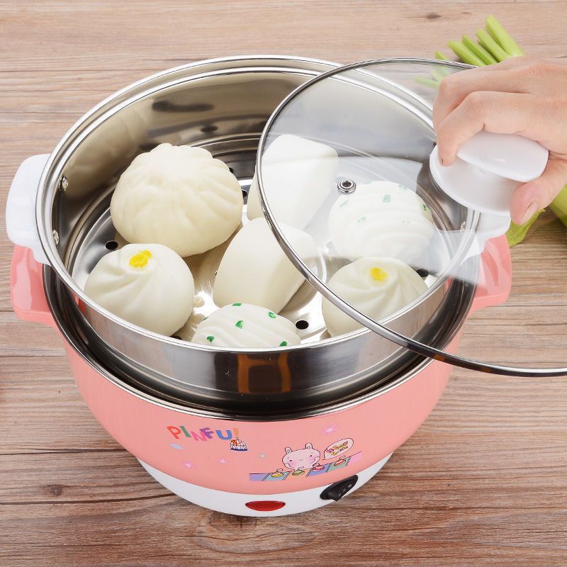 Panci Listrik Multifungsi Anti Lengket Free kukusan / Steamer Stainless Lapis Keramik Teflon cooking pot