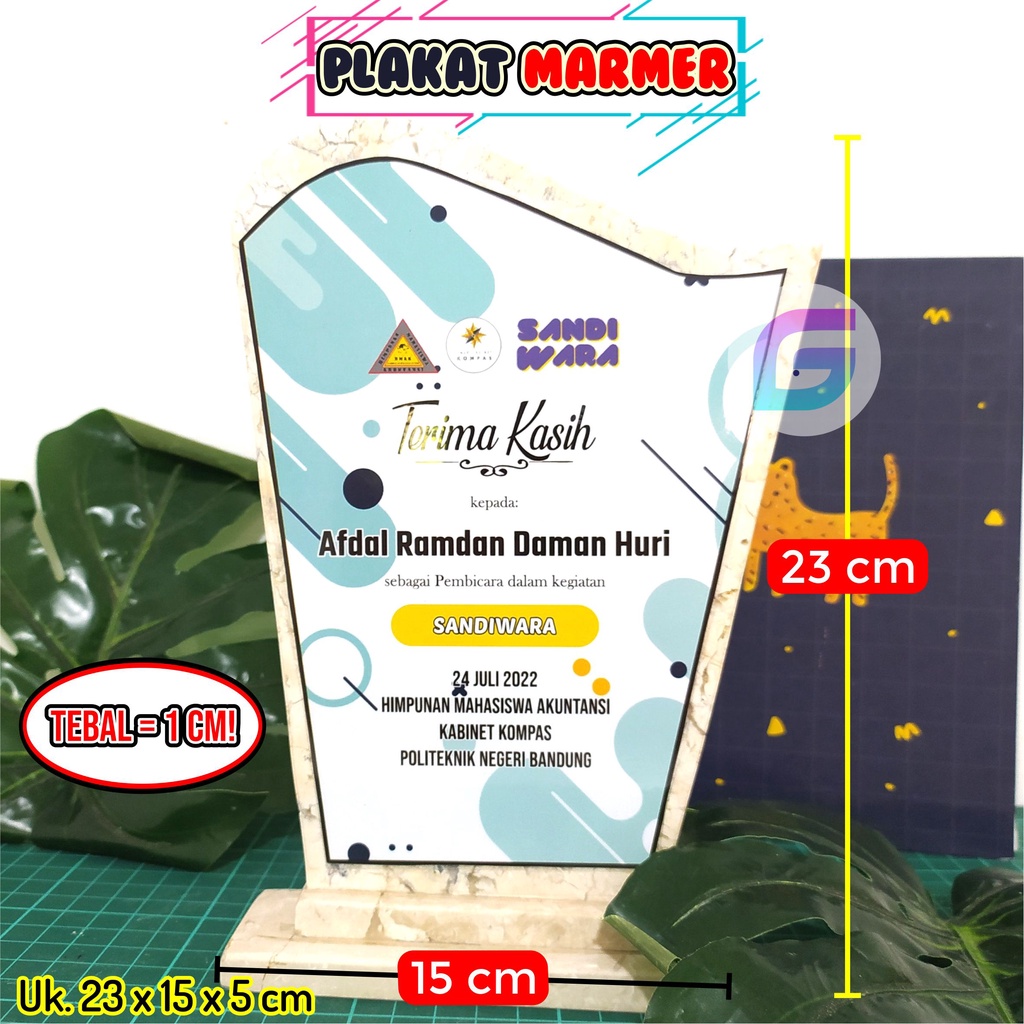 PLAKAT MARMER : PLAKAT CUSTOM , VANDEL MARMER , PLAKAT MURAH , PIAGAM MARMER , PLAKAT KAMPUS MERDEKA