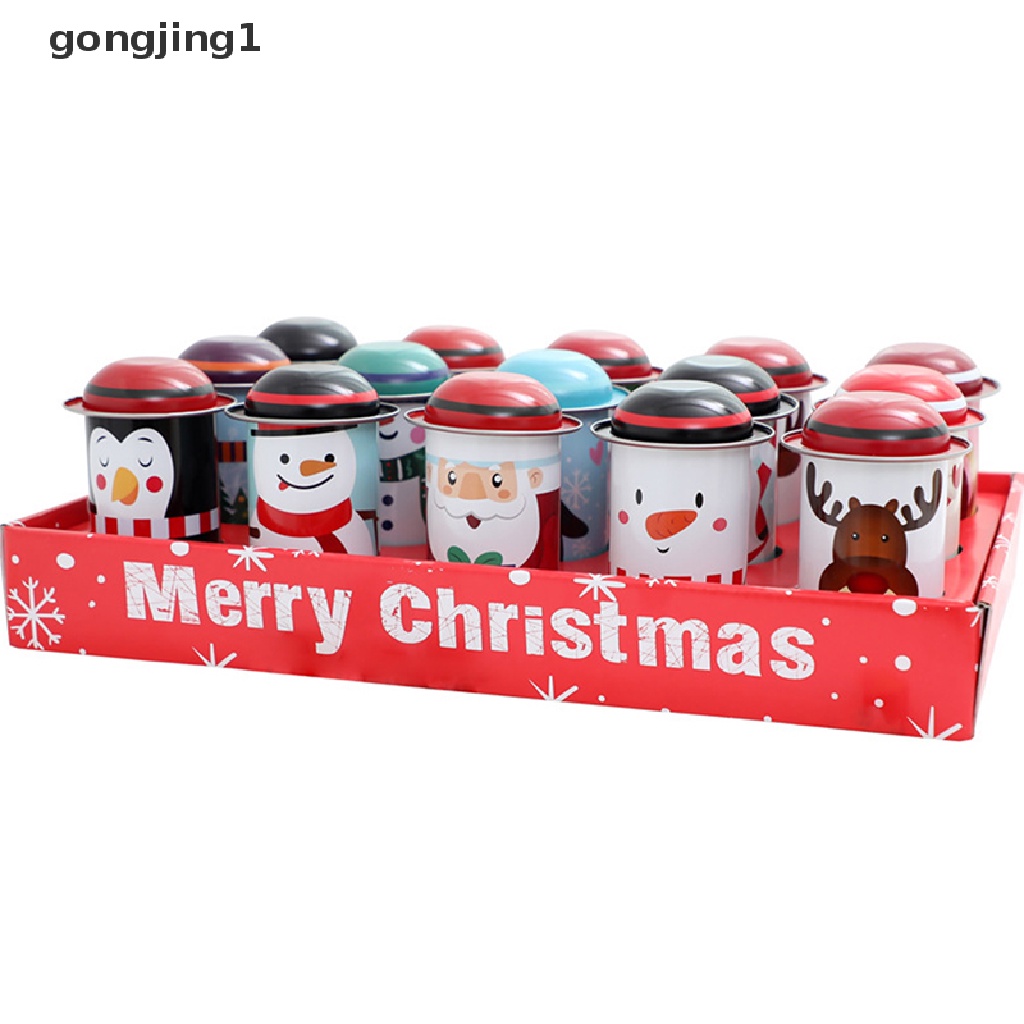 Ggg 1Pc Christmas Candy Tinplate Box Storage Can Tempat Permen Pesta Kaleng Anak Kado ID