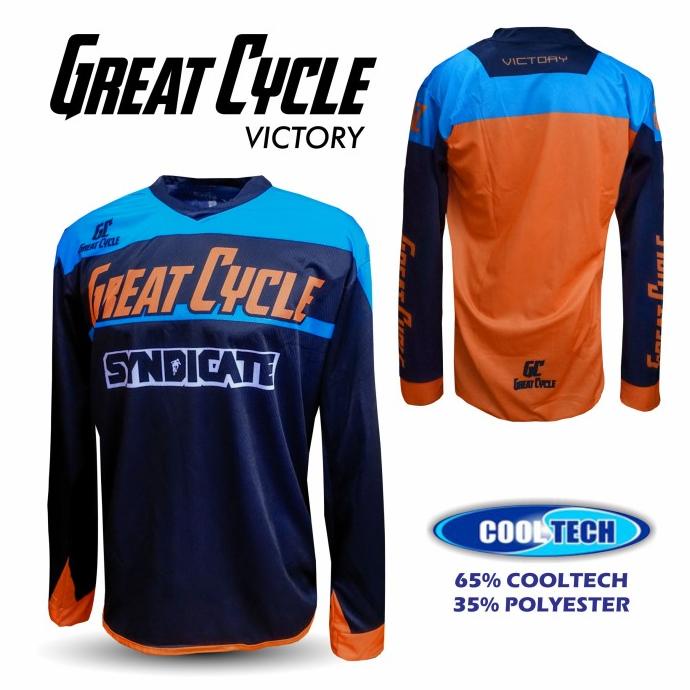 Diskon [COD] Baju jersey sepeda lengan panjang jersey sepeda gowes RB MTB Victory