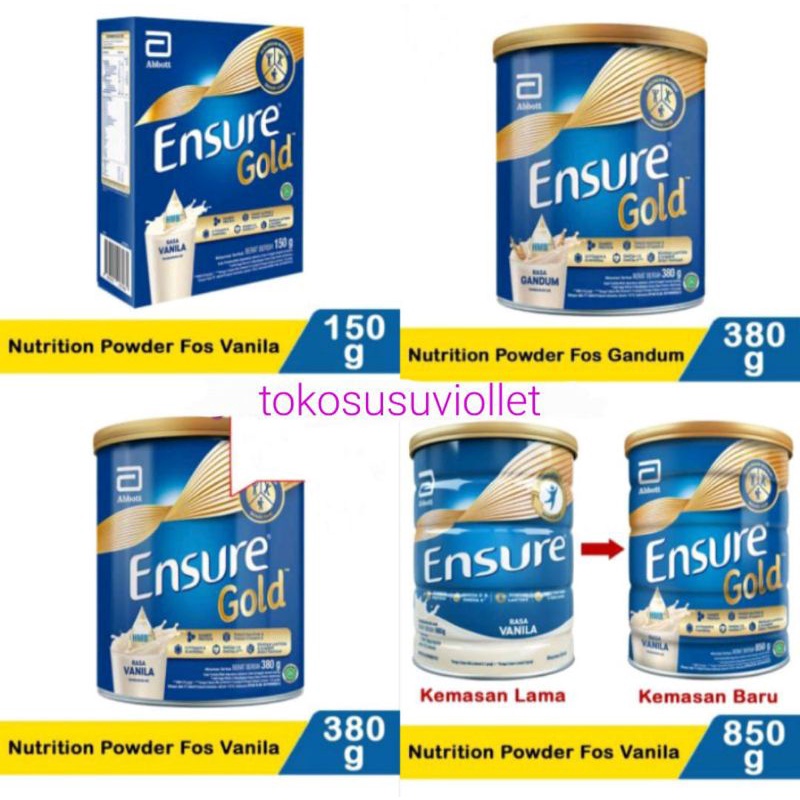 

Ensure Gold Nutrition Powder Vanila/Gandum 150gr/380gr/850gr