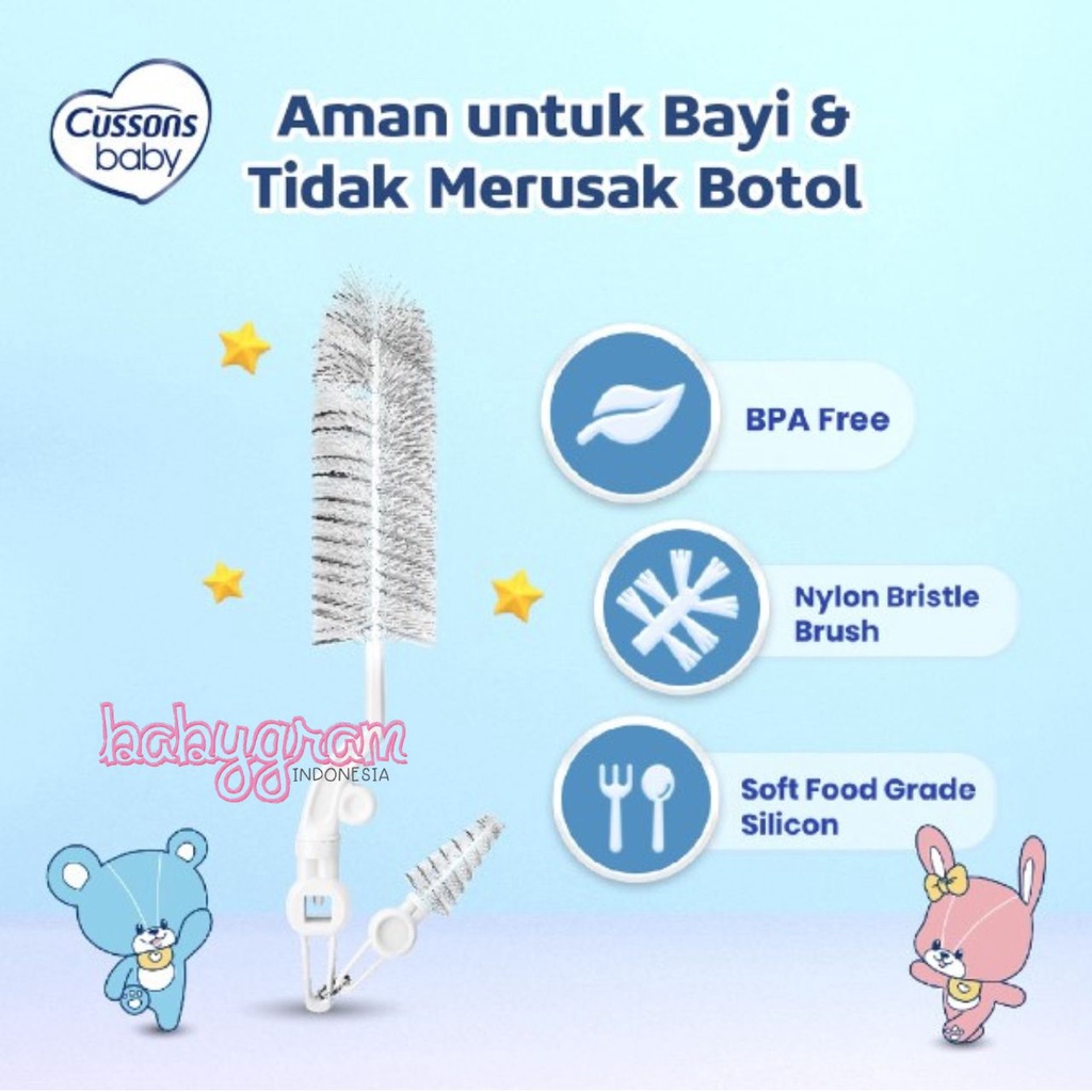 Cussons Baby Foldable Bottle Brush Sikat Botol da Nipple Dot Bayi