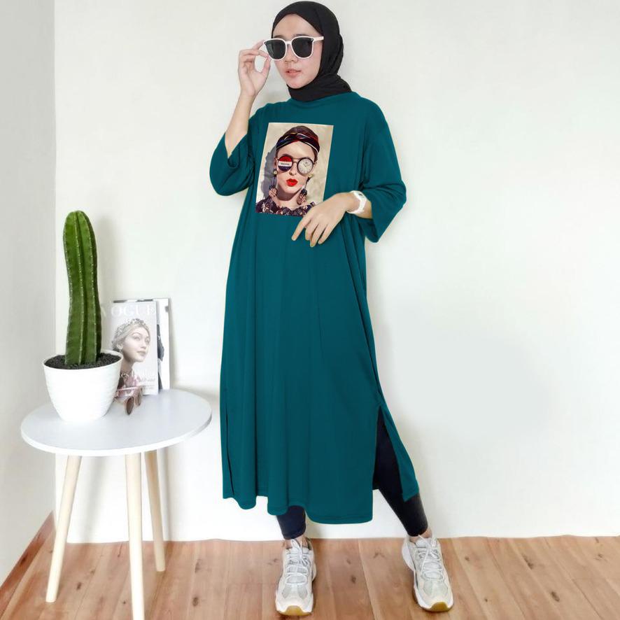 BAJU DRESS OVERSIZE TUNIK PREMIUM DTF CEWEK BANDO / DIGITAL PRINT