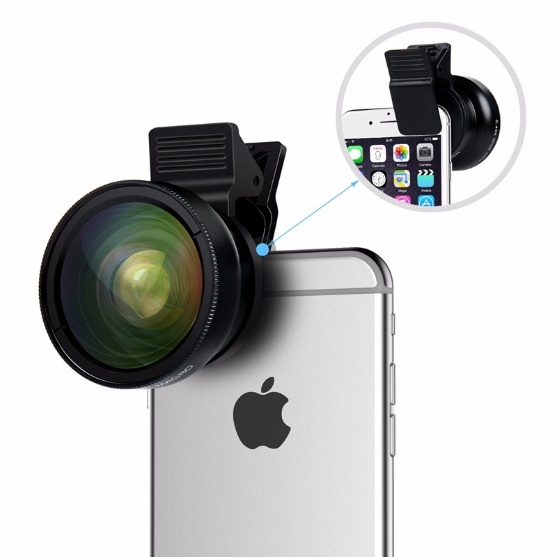 Lensa Kamera Hp Fotografi Super Wide Angle Lens 0.45X Plus Macro Smartphone APEXEL
