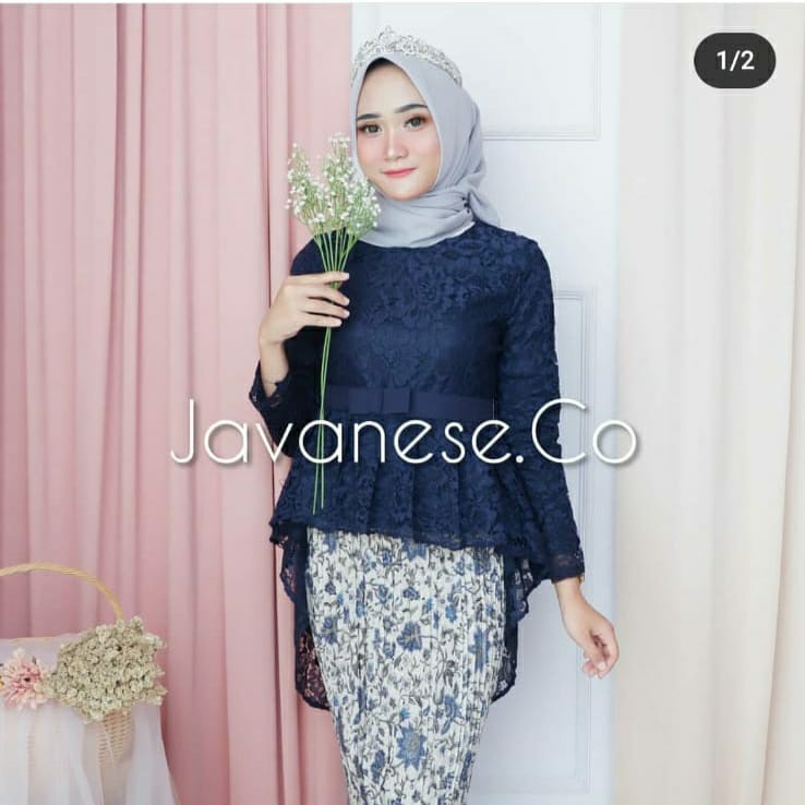 Kebayashopp PROMO terbaru atasan kebaya aurora brukat full furing warna NAVY atasan kebaya pinguin kebaya terlaris kebaya termurah kebaya wisuda kebaya kondangan kebaya pesta kebaya aurora pinguin kebaya moderen atasan aurora setelan kebaya aurora