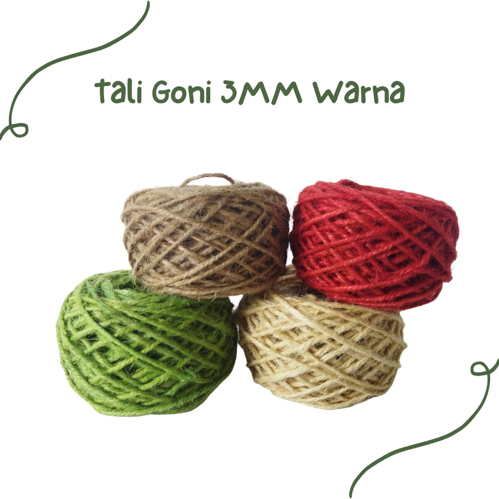 

Tali Rami 3Ply Warna - Tali Goni 3MM 30M - Tali Serat Alam Warna Warni