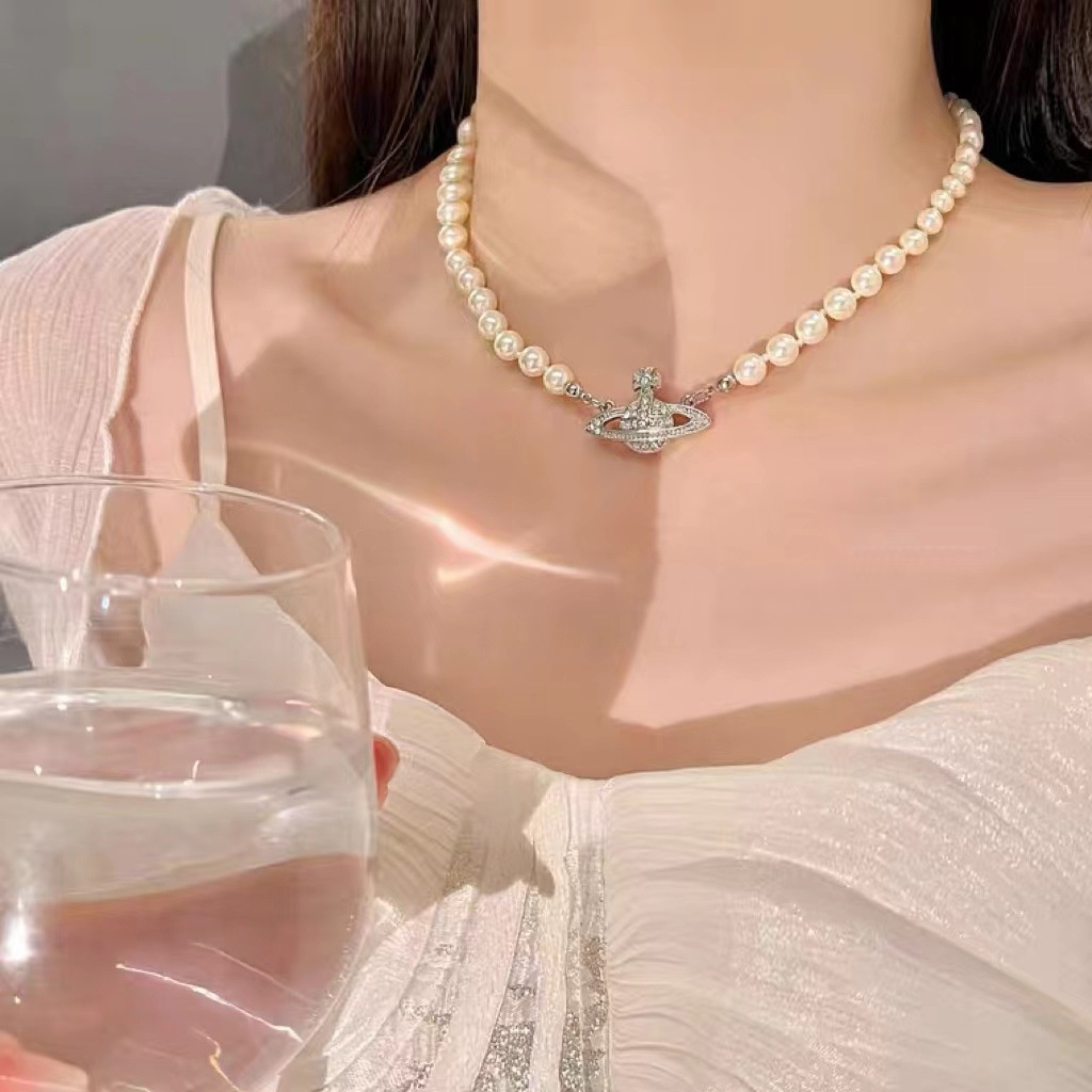 Kalung Liontin Klavikula Mutiara Hati Butterfly Choker Rantai Multilayer Untuk Aksesoris Perhiasan Wanita