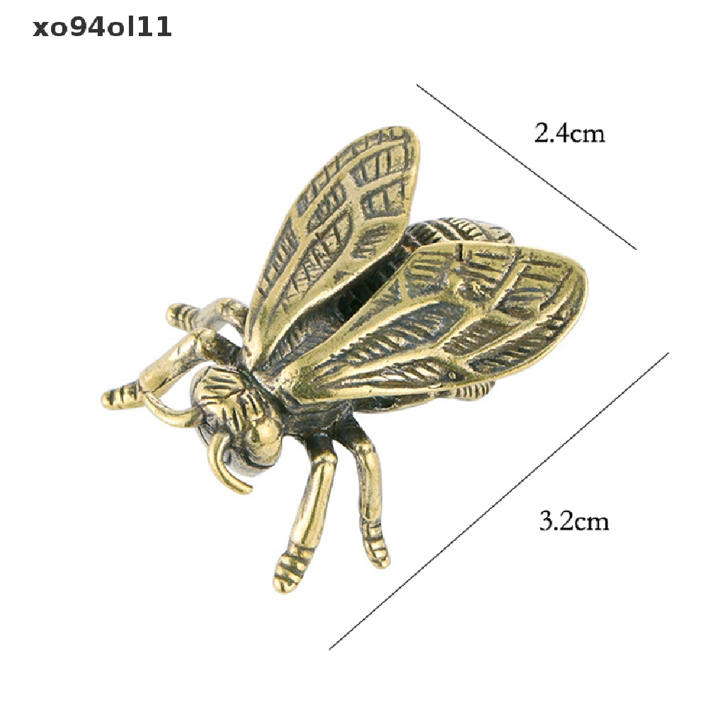 Xo Patung Lebah Madu Serangga Kuningan Padat Miniatur Retro Hewan Ornamen Teh Hewan Peliharaan Kerajinan Meja Hiasan Dekorasi Untuk Mobil Rumah Taman Kantor OL