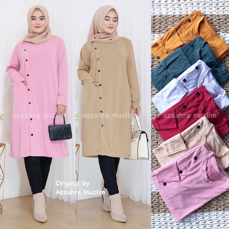 TUNIK POLOS LONG DRESS BAHAN BABYTERRY IMPORT