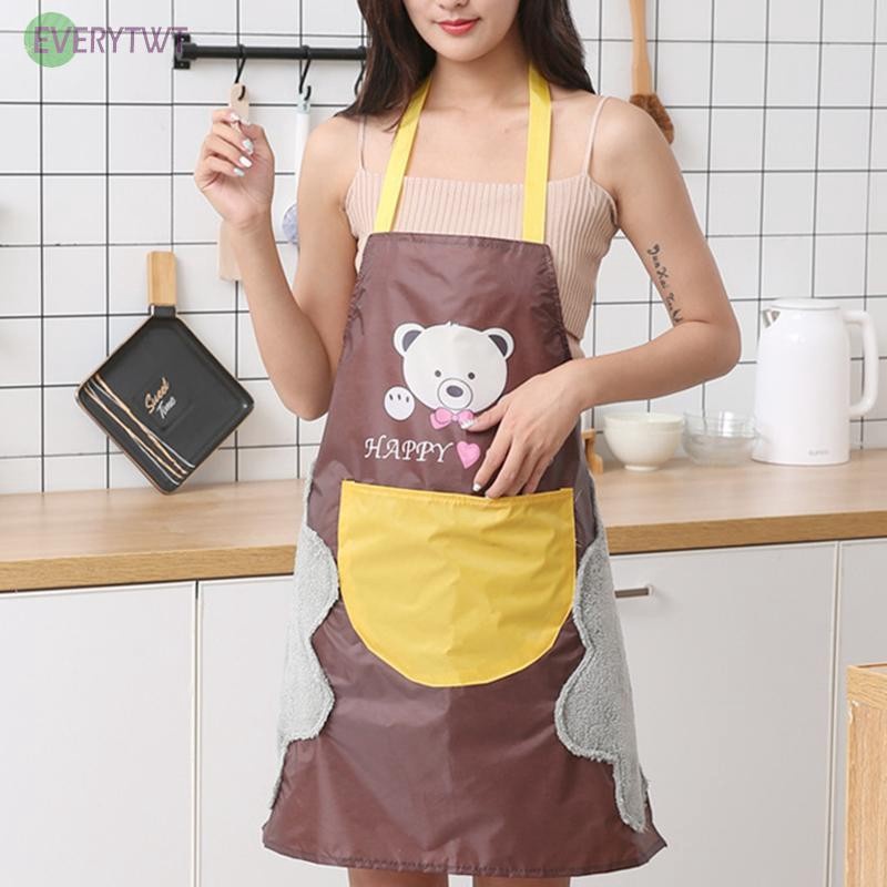 Celemek Masak Anti Air Dan Minyak Apron Dapur Barista Koki Chef Waiters Lap Tangan 2 Sisi Waterproof