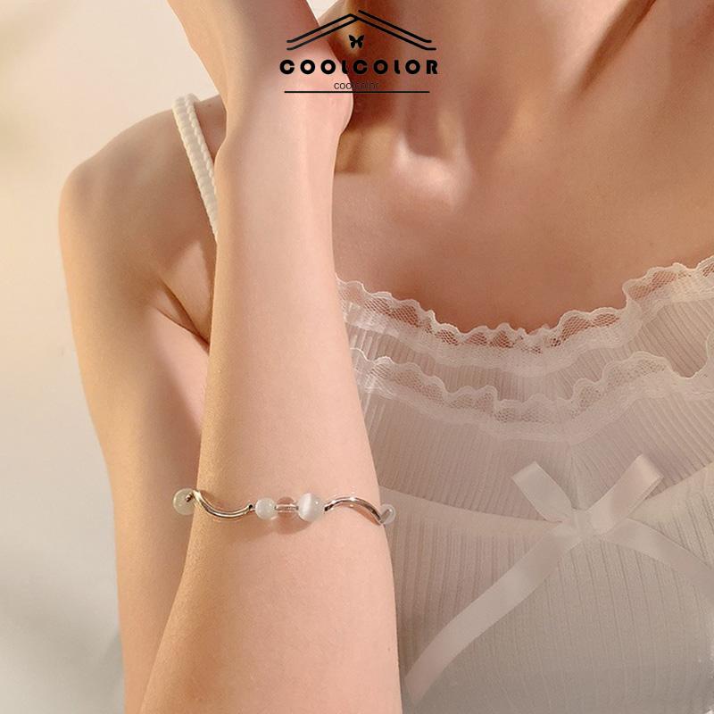 COD❤️Gelang Tangan Manik-Manik Opal Aksen Rumbai Panjang Untuk Wanita Fashion Korea- cl