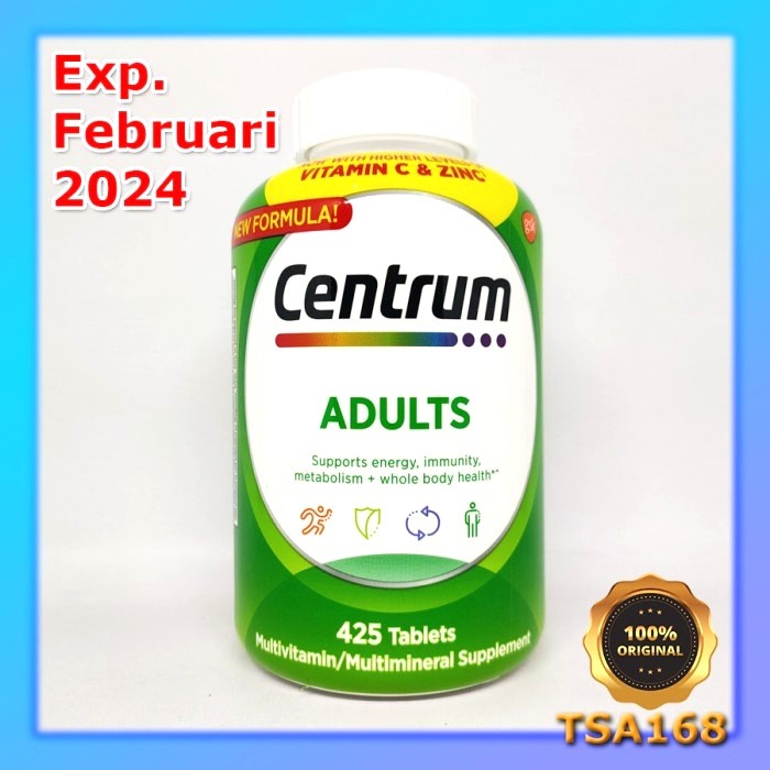 Centrum Adults 425 Tab Multivitamin Multimineral Supplement