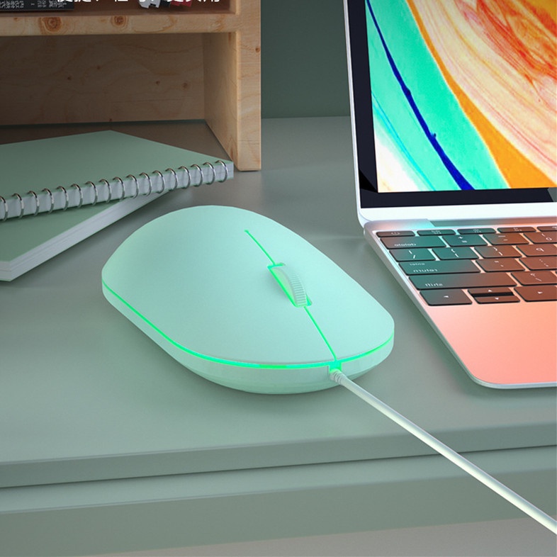 Mouse Kabel Tenang Memancarkan Cahaya Lucu Universal Mouse 1000dip High-End Dazzle Light Office Mouse