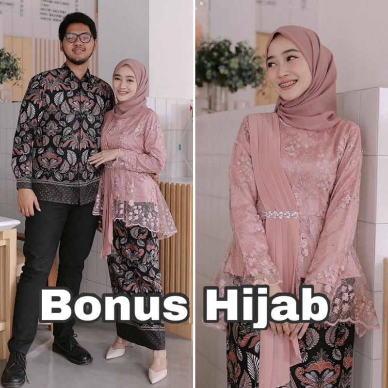 ( ORI ) Kebaya batik couple amalia GRATIS JILBAB kebaya wisuda kebaya modern kebaya tunangan