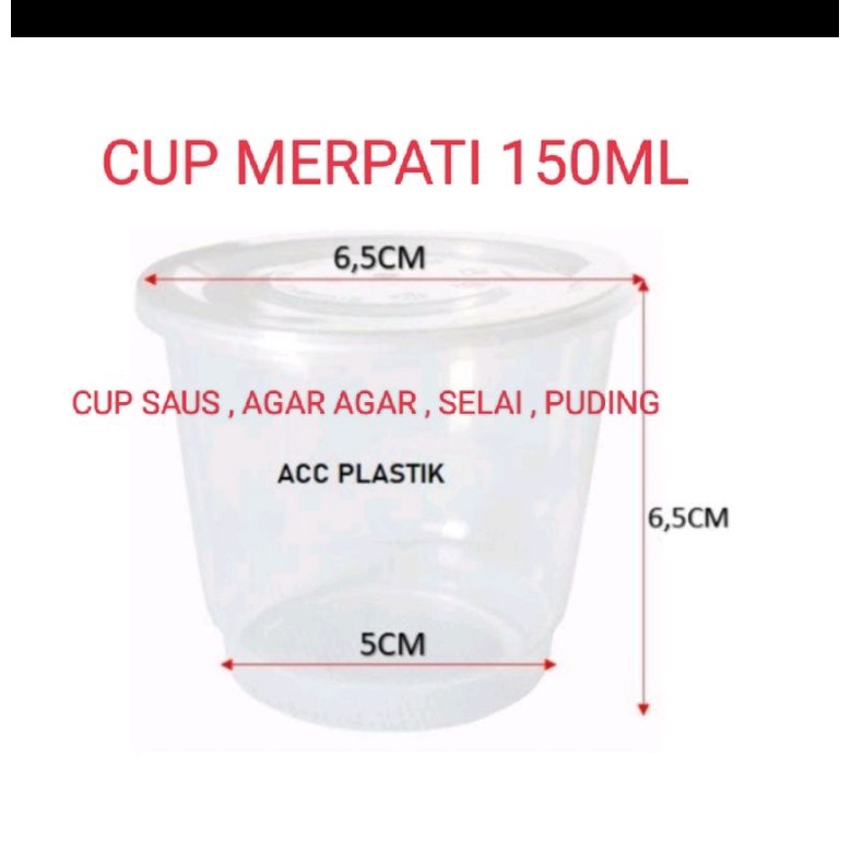 THINWALL CUP 150ML / CUP PUDDING/ CUP MERPATI 150ML 100ML
