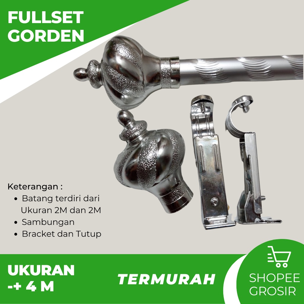 [FULLSET] 4 METER BESI GORDEN/ TIANG GORDEN / BATANG GORDEN /TONGKAT HORDENG / FULL SET/ MOTIF URIL 