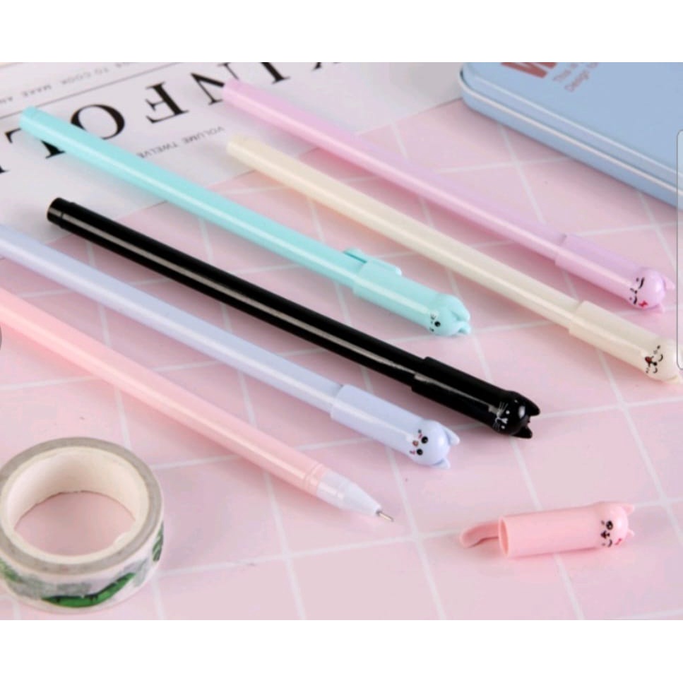 

(1 pcs) Pulpen Karakter Kucing Lucu/ Pulpen Lucu / Pulpen Gel Karakter
