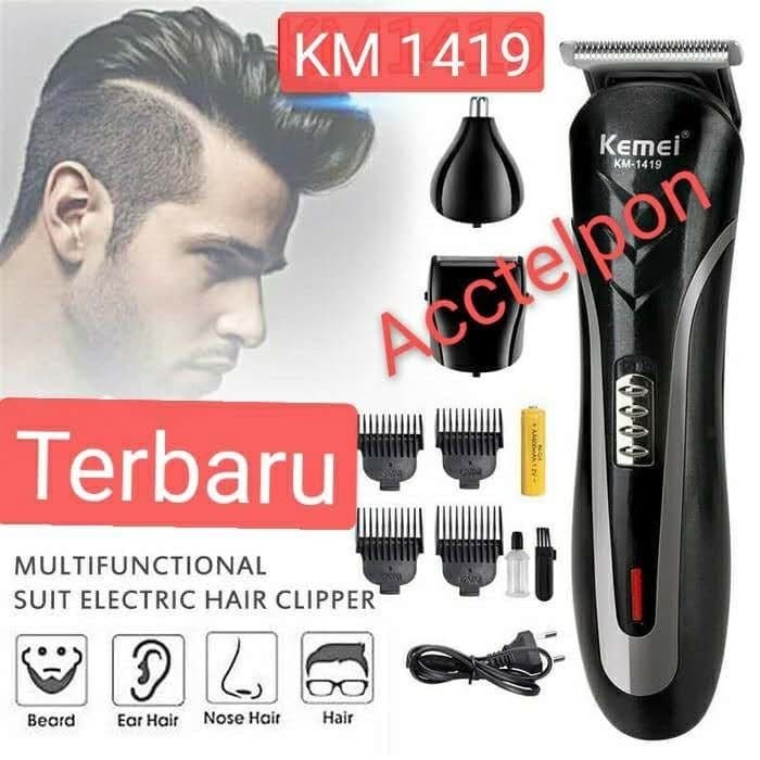 Alat Cukur Rambut alat cukur rambut rechargeable kemei km 1419 clipper kemei(D7X4) Alat Cukur Kumis 